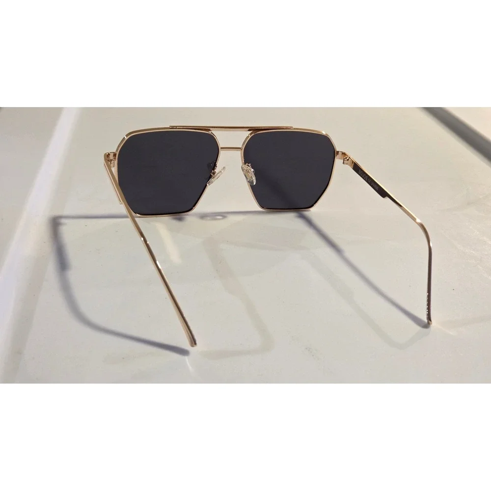 SOJOS SJ1161 Gold Navigator Sunglasses Mens Womens UV400 Dark Lens NEW